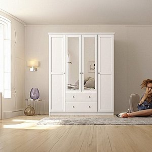 ארון בגדים 4 דלתות עם מראה ברוחב 140 ס"מ דגם Shenhav מבית Twins Design ארון בגדים 4 דלתות עם מראה ברוחב 140 ס"מ דגם Shenhav מבית Twins Design