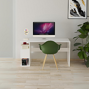 שולחן מחשב עם ספרית צד ברוחב 120 ס"מ דגם רוני מבית Twins Design שולחן מחשב עם ספרית צד ברוחב 120 ס"מ דגם רוני מבית Twins Design