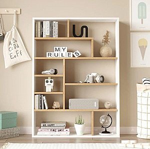 ספריית מדפים מעוצבת בסגנון מודרני דגם דוברת מבית TWINS DESIGN ספריית מדפים מעוצבת בסגנון מודרני דגם דוברת מבית TWINS DESIGN