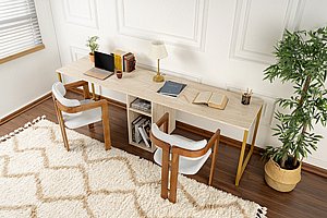 שולחן תלמיד זוגי ברוחב 240 דגם דריה מבית Twins Design שולחן תלמיד זוגי ברוחב 240 דגם דריה מבית Twins Design