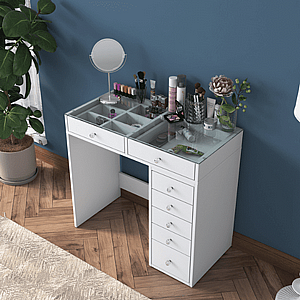 שידת איפור ברוחב 90 ס"מ דגם אורנית מבית Twins Design שידת איפור ברוחב 90 ס"מ דגם אורנית מבית Twins Design