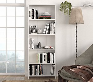 ספריית מדפים בצבע לבן ברוחב 60 ס"מ דגם Cansu מבית Twins Design ספריית מדפים בצבע לבן ברוחב 60 ס"מ דגם Cansu מבית Twins Design