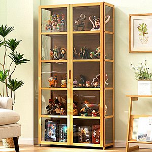 ארון תצוגה דגם אלירז שקוף ואלגנטי מבמבוק ו-PVC מבית Twins Design ארון תצוגה דגם אלירז שקוף ואלגנטי מבמבוק ו-PVC מבית Twins Design