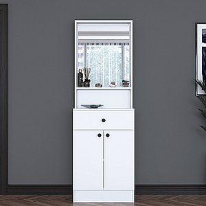 שידת כניסה בצבע לבן עם מראה דגם אגת | Twins Design שידת כניסה בצבע לבן עם מראה דגם אגת | Twins Design