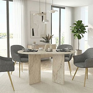 שולחן אוכל דגם אורון בצבע טרווטרין מבית Twins Design שולחן אוכל דגם אורון בצבע טרווטרין מבית Twins Design