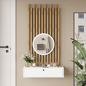 יחידת אחסון כולל מראה וחיפוי עץ אפינה מבית Twins Design יחידת אחסון כולל מראה וחיפוי עץ אפינה מבית Twins Design