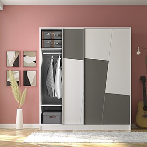 ארון הזזה 2 דלתות ברוחב 180 דגם דובאי מבית Twins Design ארון הזזה 2 דלתות ברוחב 180 דגם דובאי מבית Twins Design