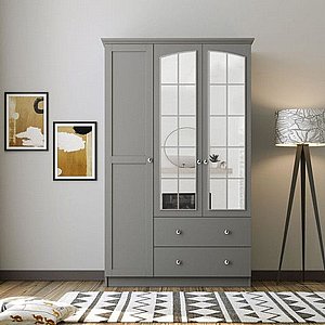 ארון בגדים 3 דלתות 2 מגירות ברוחב 105 ס"מ דגם שיראל מבית Twins Design ארון בגדים 3 דלתות 2 מגירות ברוחב 105 ס"מ דגם שיראל מבית Twins Design